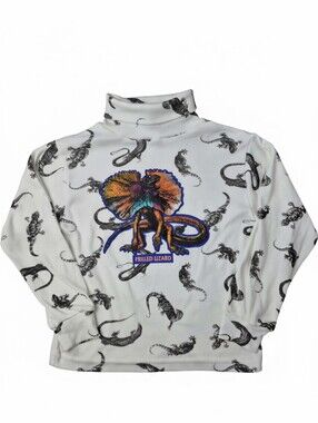 Vintage 90s Matrix Sportswear Lizard Turtleneck Shirt Kids Medium 4 5 Reptile